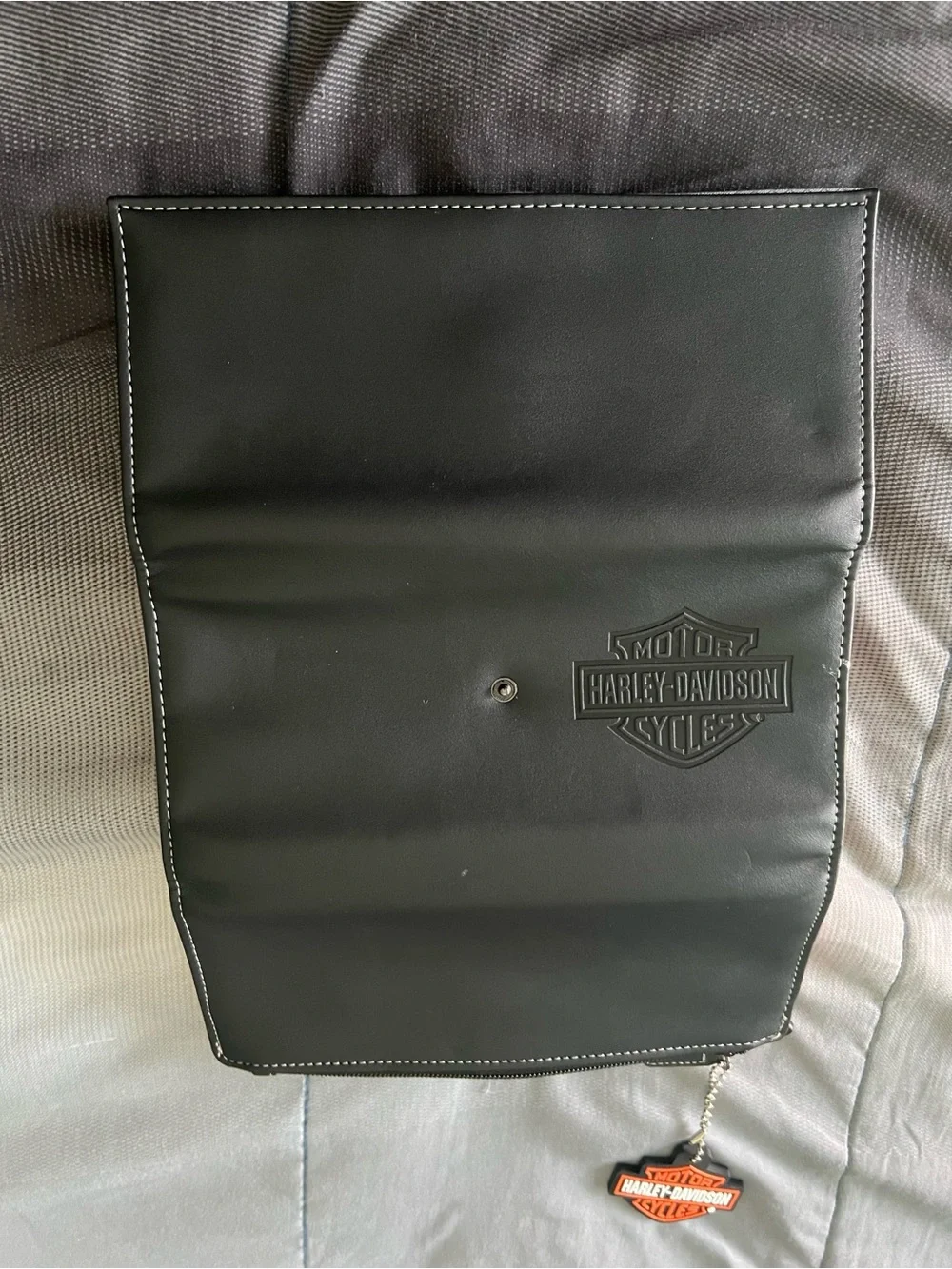 Harley-Davidson Black Leather Bi-Fold Wallet with Embossed Logo